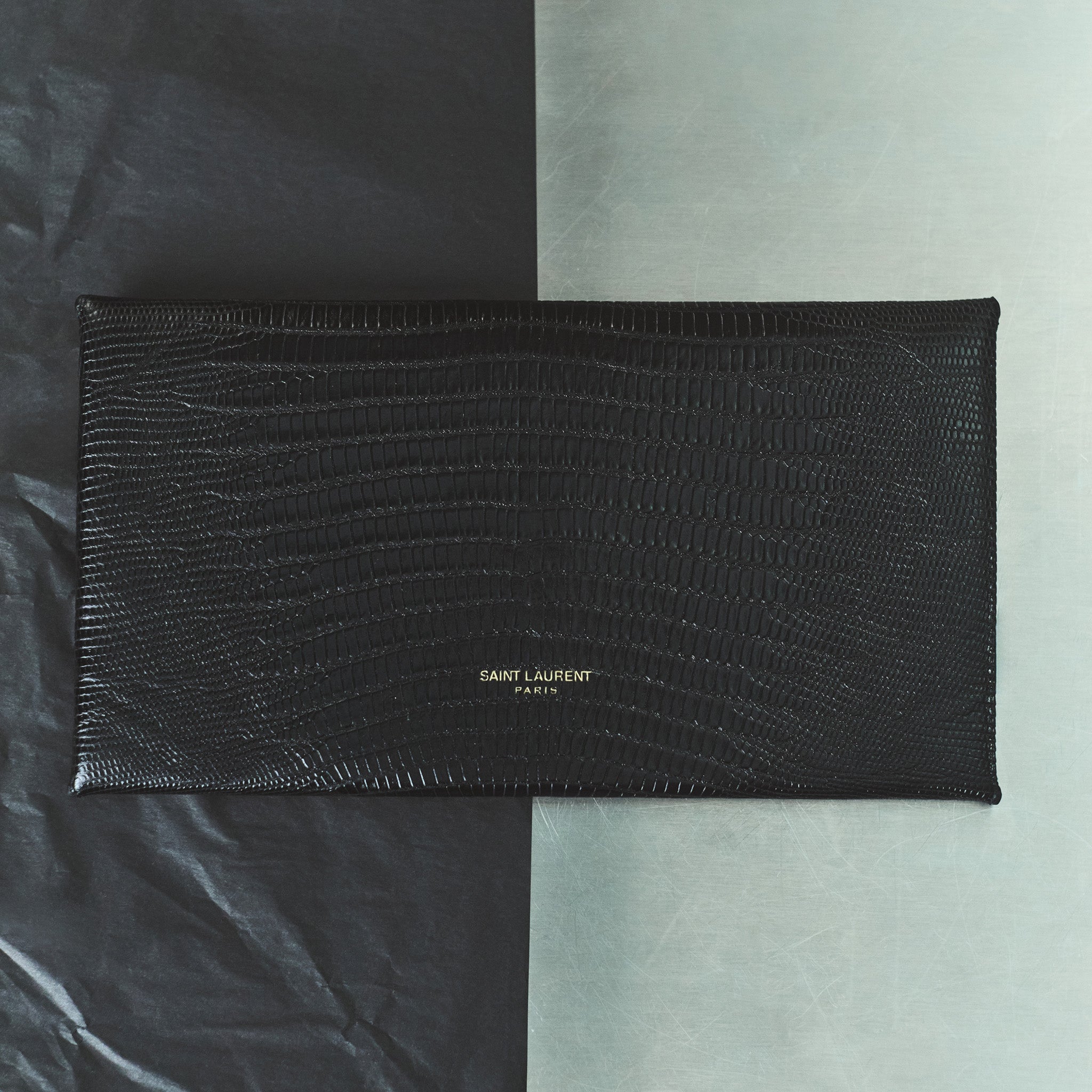 03 SAINT LAURENT LIZARD LEATHER CLUTCH