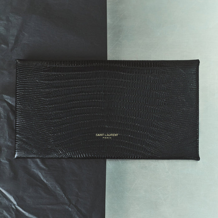 03 SAINT LAURENT LIZARD LEATHER CLUTCH