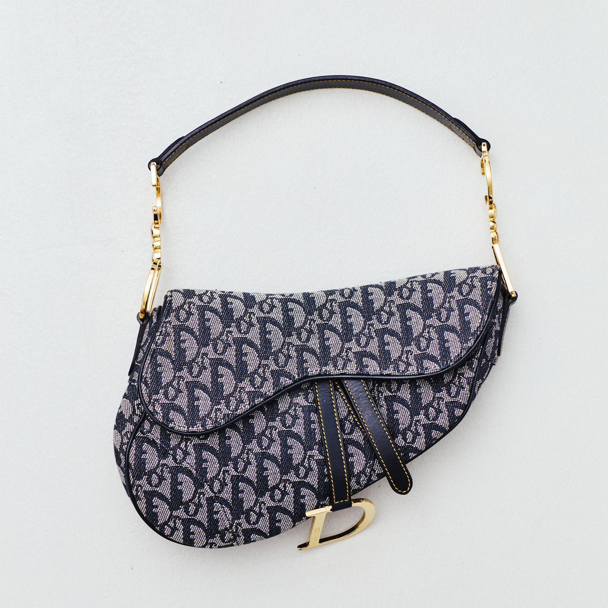 CHRISTIAN DIOR DENIM SADDLE BAG