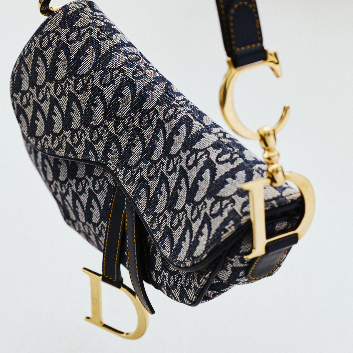 CHRISTIAN DIOR DENIM SADDLE BAG