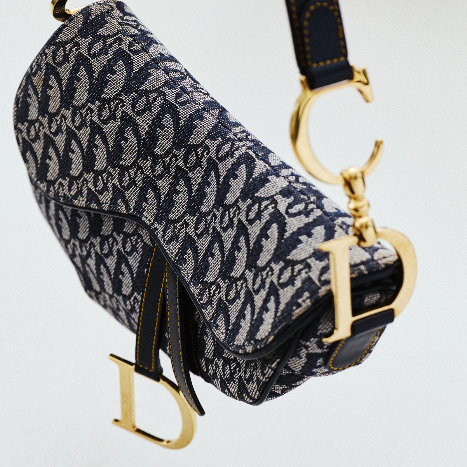 CHRISTIAN DIOR DENIM SADDLE BAG