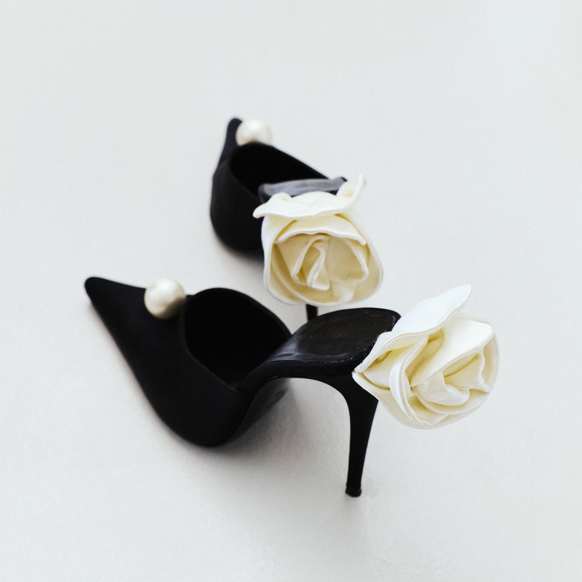 MAGDA BUTRYM PEARL SATIN MULES