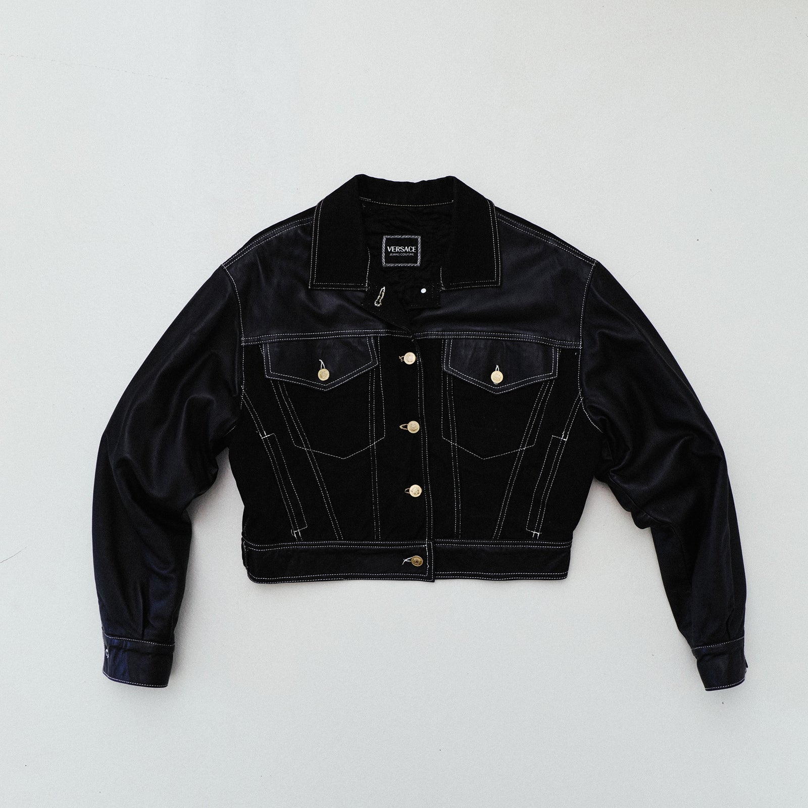 GIANNI VERSACE MEDUSA HARDWARE LEATHER JACKET