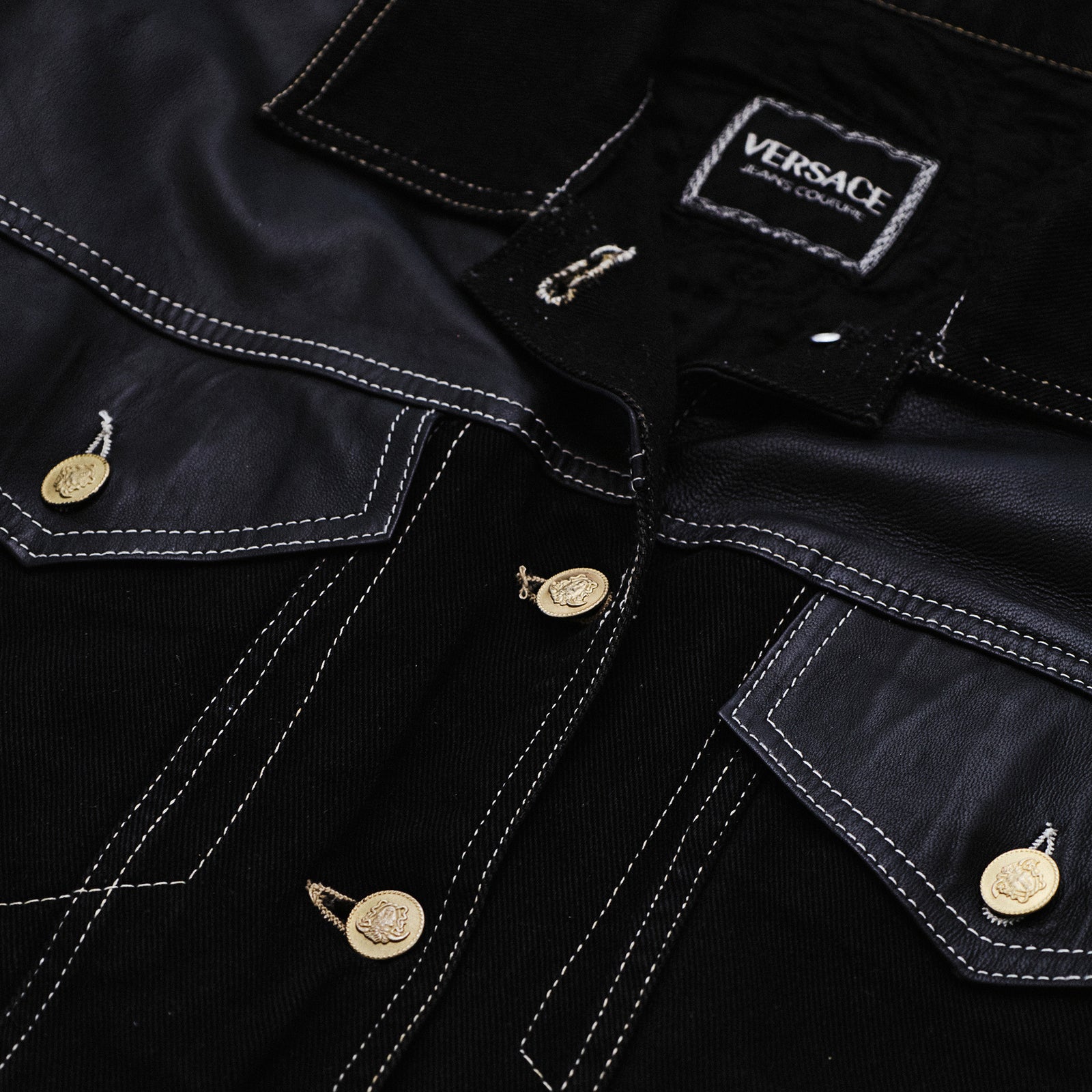 GIANNI VERSACE MEDUSA HARDWARE LEATHER JACKET